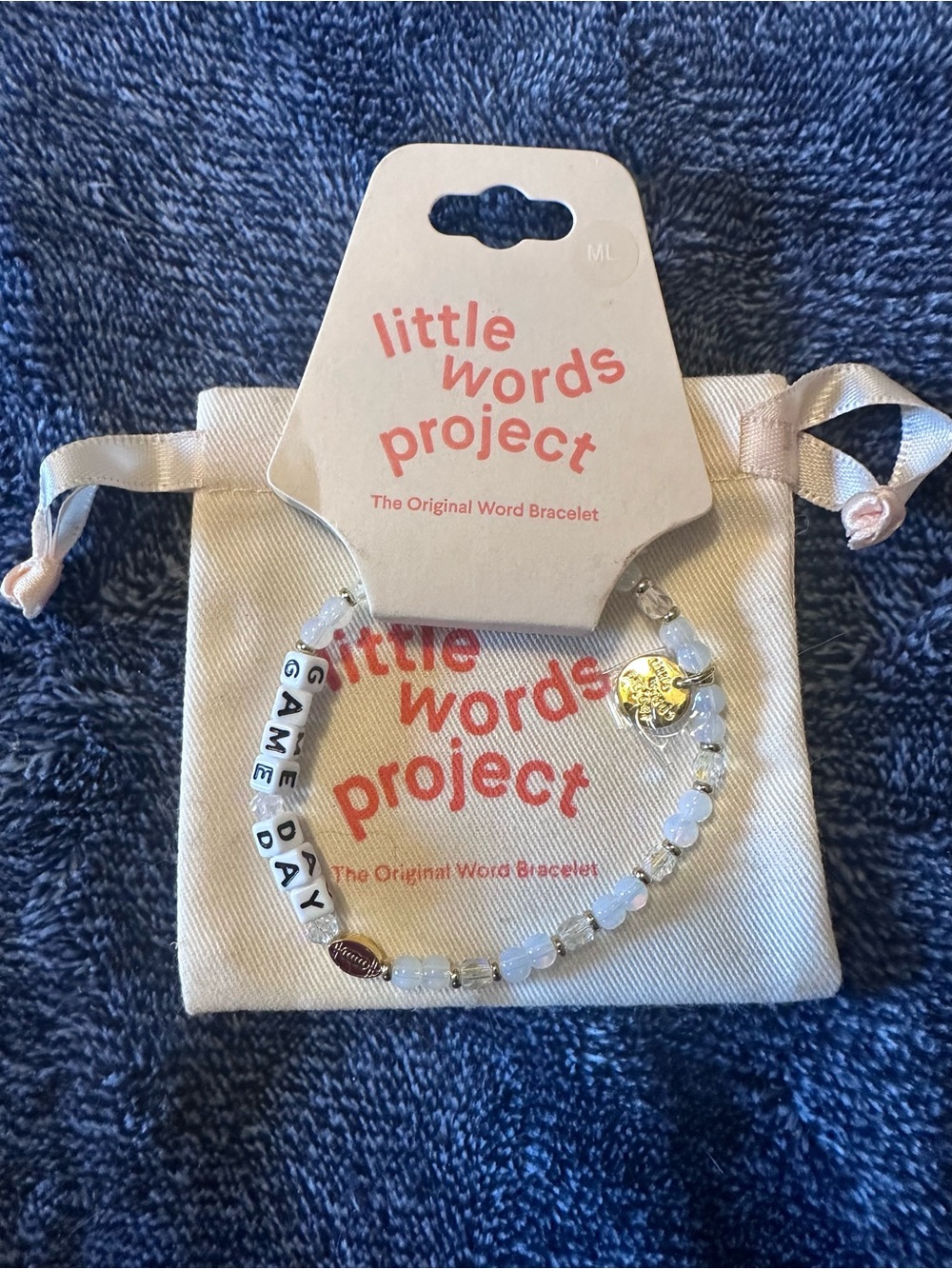 Little Words Project 'Game Day' Beaded stretch Bracelet - White Women, Teens